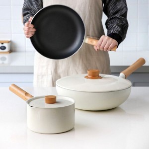 Milk Pan Non-stick Pan Set Flat-bottomed Frying Pan Wok Pot Cookware Set
