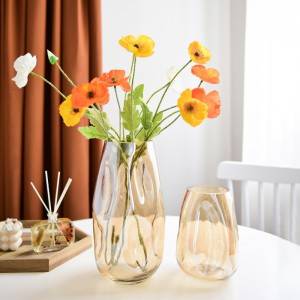 Ornamenti da tavolo in vaso di vetro ondulato all'ingrosso