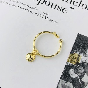 Groothandel Daisy hangerringen bloem 925 sterling zilver 18K goud open ring voor dames