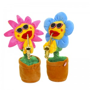 Inacheza Sun Flower na MusElectric Toyic Cheza Saxophone Plush Toy