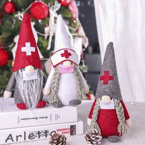 Kalėdų puošmena Gydytoja slaugytoja Kalėdinių beveidžių lėlių didmeninė prekyba
