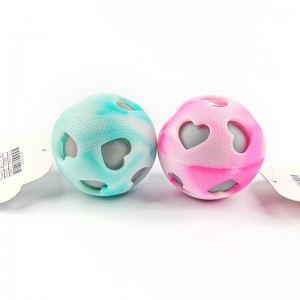 ຜ້າຍ້ອມຮູບຫົວໃຈ Hollow Tie dog Molar Teeth Ball Pet Chew Toy