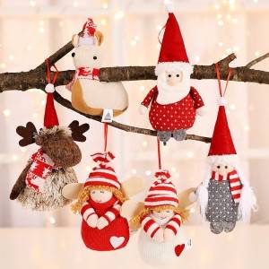 Christmas Ornament Fabric Doll Pendens