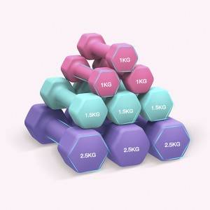 Colorful Vinyl Coated Woman Dumbbell Set