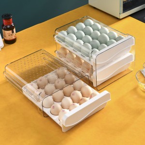 Kuti për ruajtjen e vezëve Kutia e ruajtjes me dy sirtarë transparente Kutia e kuzhinës Crisper