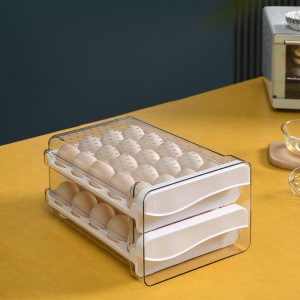 Caixa de armazenamento de ovos transparente gaveta dupla caixa de armazenamento cozinha mais nítida