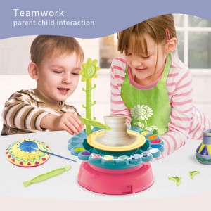 Electric Pottery Wheel Art Craft Kit Kids Toys Paint Palette Set Educational Toy