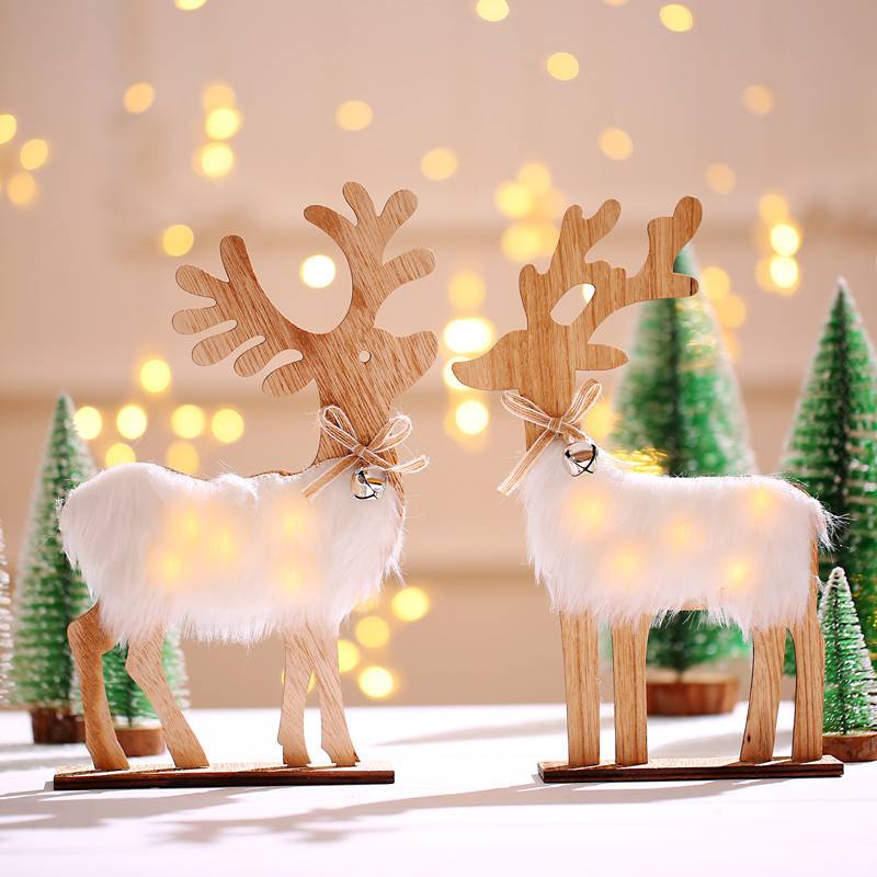 Renewable Design for საუკეთესო აგენტი yiwu - Christmas Wooden Decoration Elk with White Hair Light Decoration – Sellers Union