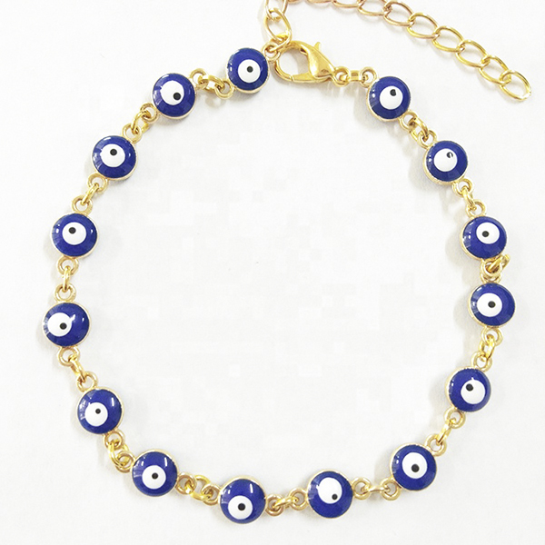 Bottom price Artículos de bazar de China - Wholesale Gold Plated Bracelet Blue Red Eye Enamel Bead Jewelry for Women  – Sellers Union