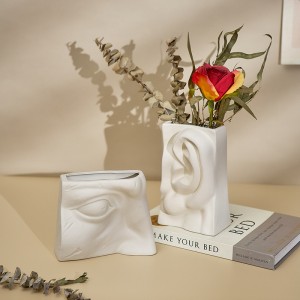 Vase en céramique, ustensiles des cinq sens, décoration de la maison