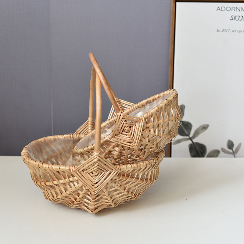 factory Outlets for China Electronic Products Market - Flower Basket Hand Basket Woven Rattan Flower Pot Wholesale – Sellers Union