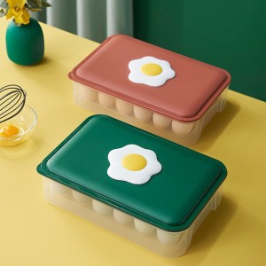 Egg Rack Tray Storage Box የኩሽና የምግብ ማከማቻ ሳጥን በጅምላ