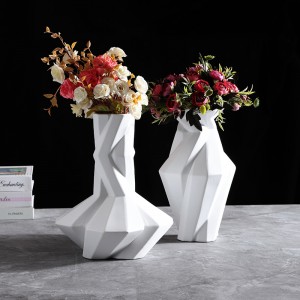 Geometric Ceramic Flower Twisted Vase Home Decoration