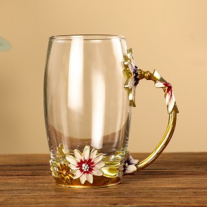 Vaso de auga de vidro Vaso de vidro de cristal Vaso de agasallo por xunto