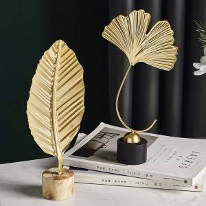Gold Palm Leaves Ornament Home Decoration Accessories Iron Shape Crafts