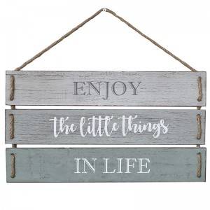 Little Things in Life Quote Wall Decor Wood Plank Hanging Sign