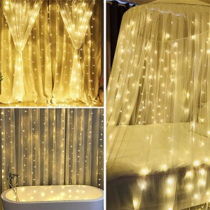 Curtain Bedroom Lights, 8 modes dancing music 300 LED USB Powered String Lights