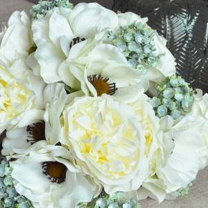 Artificial Flower Hand Tie Peony Bouquet Anemone Wedding Bouquet