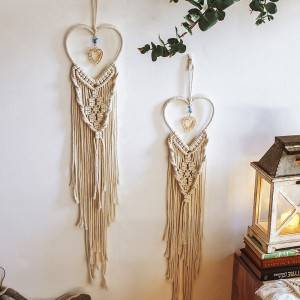 Heart Dream Catcher Bohemian Decorations Macrame Woven Wall Hangings