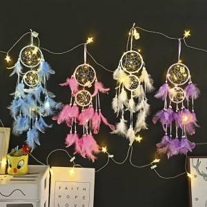 Double Ring Catching Net Home Pendant Feather Ornament