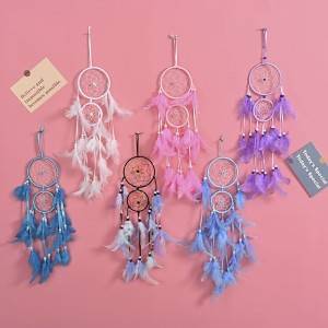 Double Ring Catching Net Home Pendant Feather Ornament