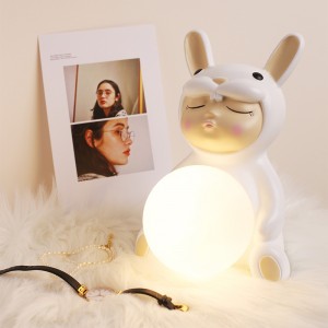 Milk Tooth Bunny Night Light Kid Desk Lamp Home Decor Rabbit Ornaments