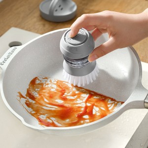 Kitchen Brush Pot Bowl Tool Soap Liquid Brush Press Type