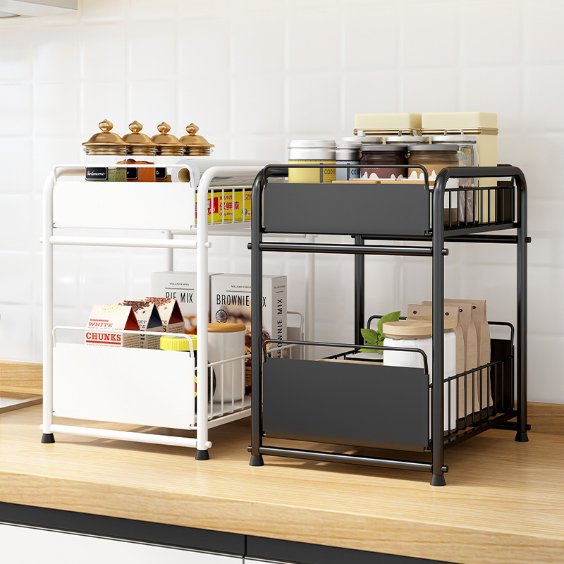 Excellent quality Purchasing Partner Yiwu - Kitchen Rack Telescopic Push Drawer Cabinet Layered Storage Wholesale – Sellers Union