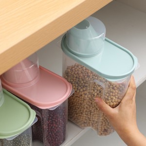 Tangki Penyimpanan Dapur Kotak Penyimpanan Makanan Kaleng Plastik Transparan