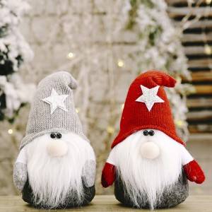 หมวกถักดาวห้ามุมซานตาคลอสตกแต่งคริสต์มาส