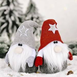 Knit Hat Five-angle Star Santa Claus Christmas Decoration