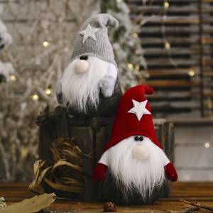 Knit Hat Five-angle Star Santa Claus Christmas Decoration
