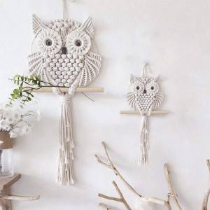 Huru Yakagadzirwa Nemaoko Owl Cotton Decorative Wall Yakarembera Kumba Decor