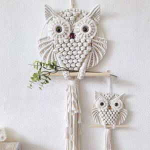 Large Handmade Owl Cotton Decorative Wall Hanging Home Decor