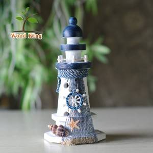 Mediterranean Style Wood Crafts Decoration Lighthouse Beacons