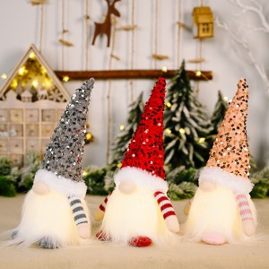 Christmas Decor Ornaments with Lights Faceless Rudolph Doll