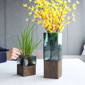 Log Transparan Glass Vase Décoration Kay Ornements