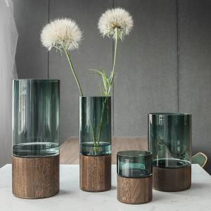 Log Transparent Glass Vase Decoration Home Ornaments