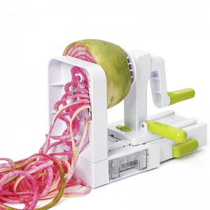 Veleprodajni plastični spiralni rezalnik in rezalnik zelenjave s 5 rezili za kuhinjsko orodje