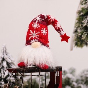 Christmas Decor Ornaments Knitted Hat Luminous Long Legs Faceless Doll