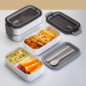 Кутија за ручек Пластична двојна кутија за чување храна Трговија на големо