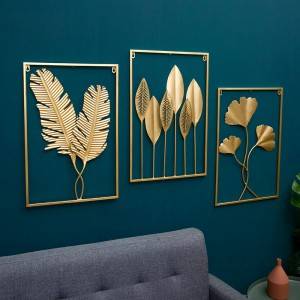 Wall Decorative Metal Leaves Wall Hanging Sofa Background Wall