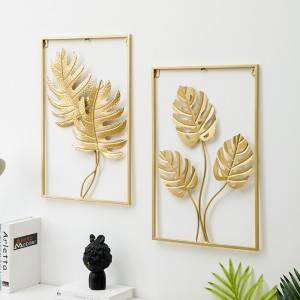 Wall Decorative Metal Leaves Wall Hanging Sofa Background Wall
