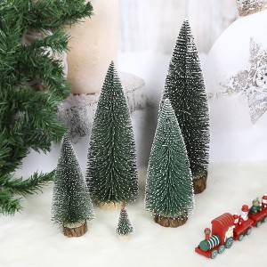 Wholesale Mini Christmas Tree Christmas Decoration 24 18 21 10cm Flocked Tbletop ornament
