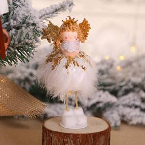 Mini ornamenti decorativi natalizi bianchi con angelo dell'amore