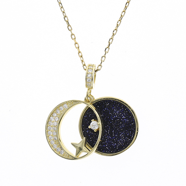 China Cheap price La mejor agencia de compra de China - Wholesale Fashion Women Moon star Pendant Necklace Sterling Silver 925 Gold Jewelry  – Sellers Union