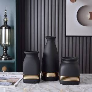 Moran Di Red Black Grey Ceramic Vase Home Decoration