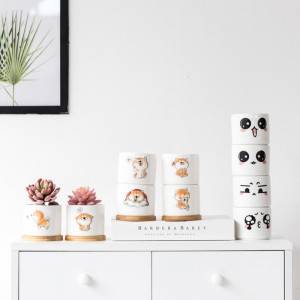 Pasuryan Animal Expression Kartun Multi Daging Mini Keramik Pot