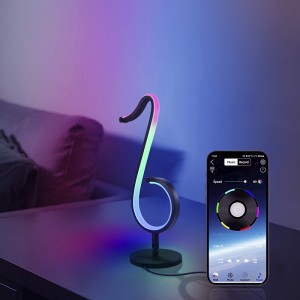 Светла во форма на музички ноти Ноќна ламба Светилка за кревет за спална соба