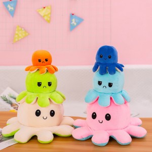 Double-sided Flip Octopus Doll Plush Toys Mood Reversible Octopus